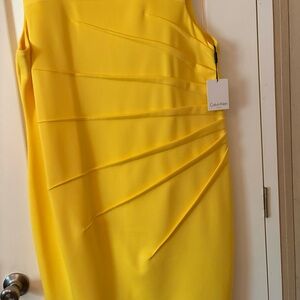 Calvin Klein Vibrant Yellow Midi Dress